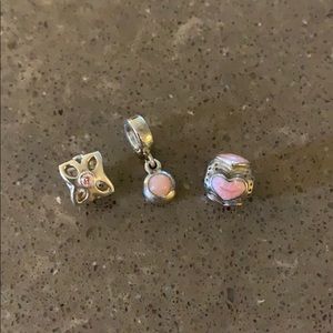 Lot of 3 Pink Pandora Charms